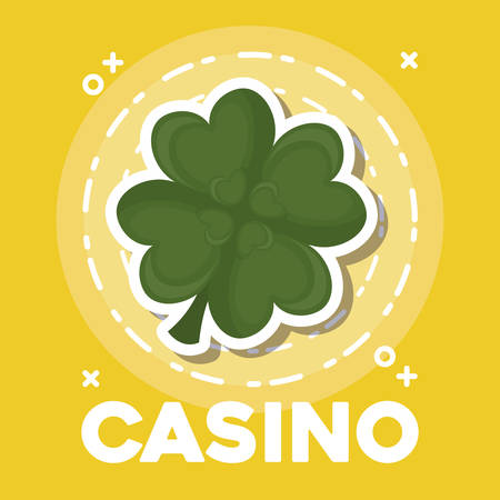 casino design with clover icon over yellow background, colorful design. vector illustrationのイラスト素材