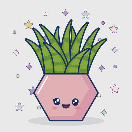cactus pot icon over background, colorful design. vector illustrationのイラスト素材