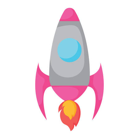 space rocket over white background, vector illustrationのイラスト素材