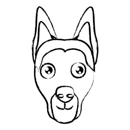 doberman dog icon over white background, vector illustrationのイラスト素材