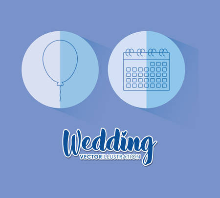 wedding celebration card with set icons vector illustration designのイラスト素材