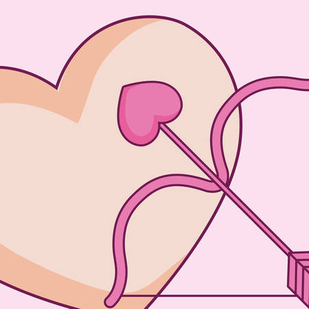 wedding celebration card with cupid bow vector illustration designのイラスト素材