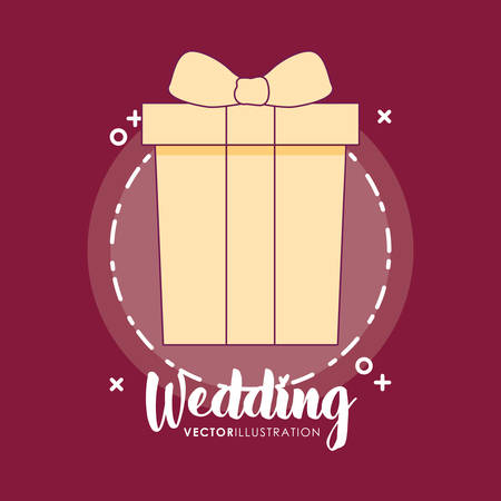 wedding celebration card with gift box vector illustration designのイラスト素材