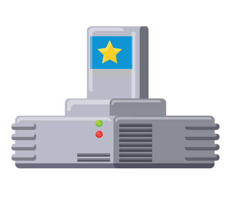 retro game console and casette icon over white background, vector illustrationのイラスト素材