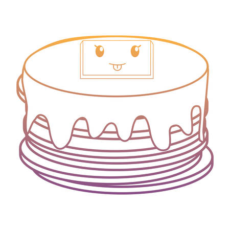 kawaii pancakes icon over white background, vector illustrationのイラスト素材
