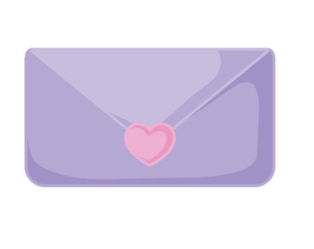 envelope with heart icon over white background, vector illustrationのイラスト素材