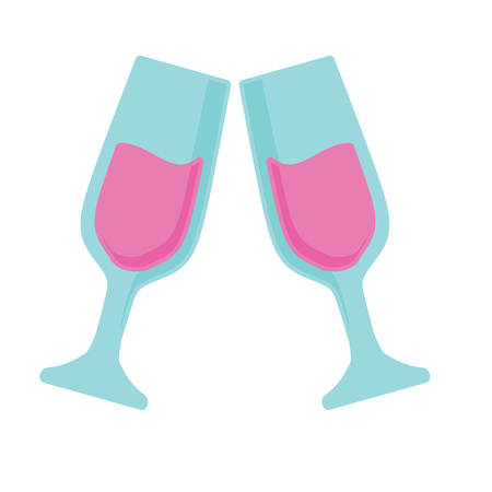 champagne glasses icon over white background, vector illustrationのイラスト素材