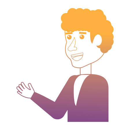 cartoon man icon over white background, vector illustrationのイラスト素材