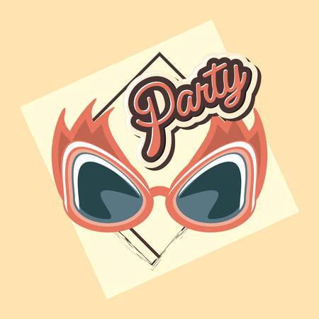 retro classic mask glasses celebration party vector illustrationのイラスト素材