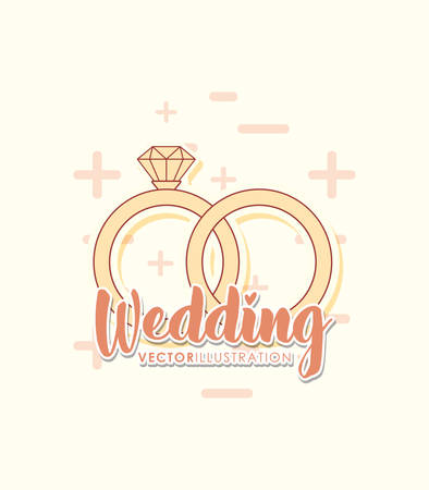 wedding card with engagement rings vector illustration designのイラスト素材