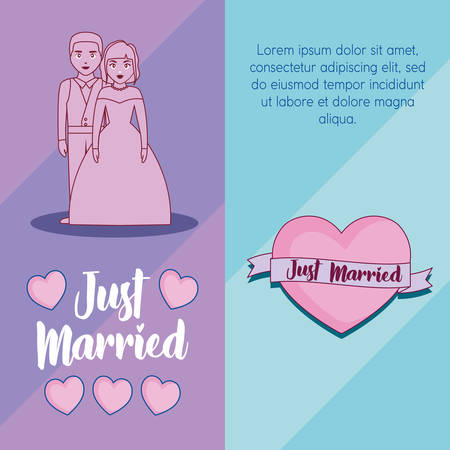 wedding celebration card with set icons vector illustration designのイラスト素材