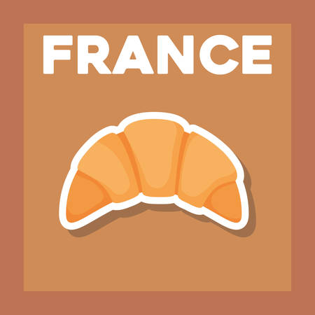 france culture card with croissant vector illustration designのイラスト素材
