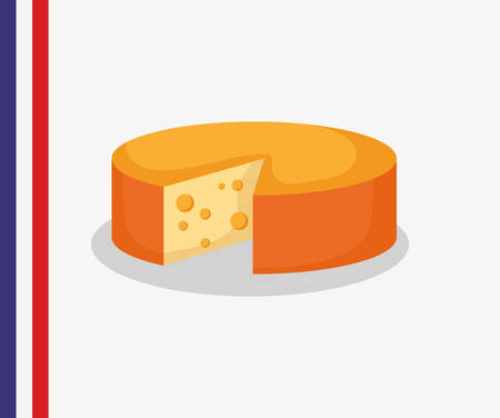 france culture card with cheese vector illustration designのイラスト素材