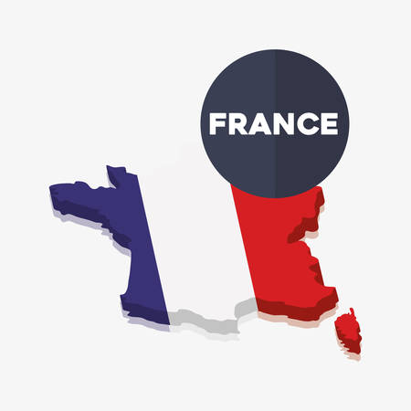 france culture card with map vector illustration designのイラスト素材