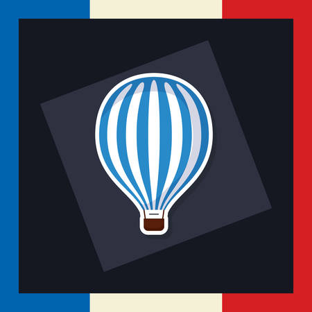 france culture card with balloon helium vector illustration designのイラスト素材