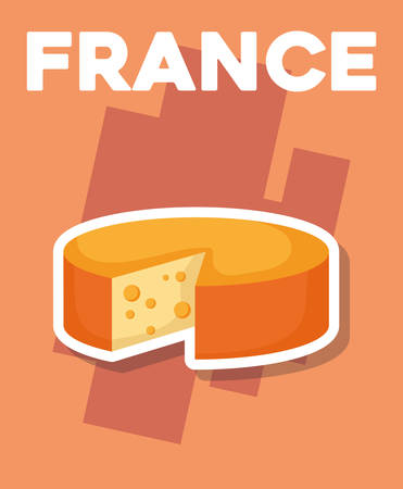 france culture card with cheese vector illustration designのイラスト素材