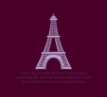 france culture card with flag and eiffel tower vector illustration designのイラスト素材