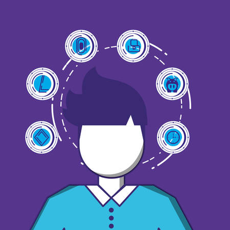 man with fintech concept vector illustration designのイラスト素材