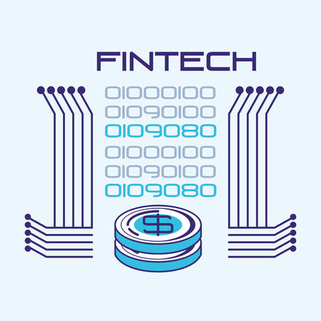 financial technology set icons vector illustration designのイラスト素材
