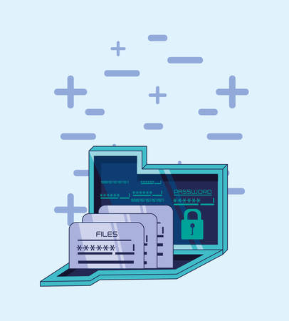 folder with files data security vector illustration designのイラスト素材