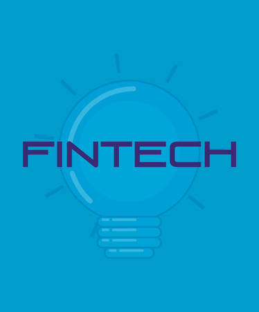 bulb light fintech technology vector illustration designのイラスト素材