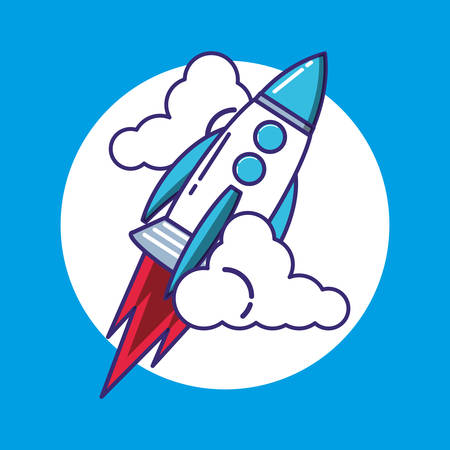 rocket start up icon vector illustration designのイラスト素材