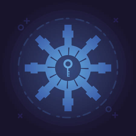 key safe box shape secure fintech vector illustration designのイラスト素材