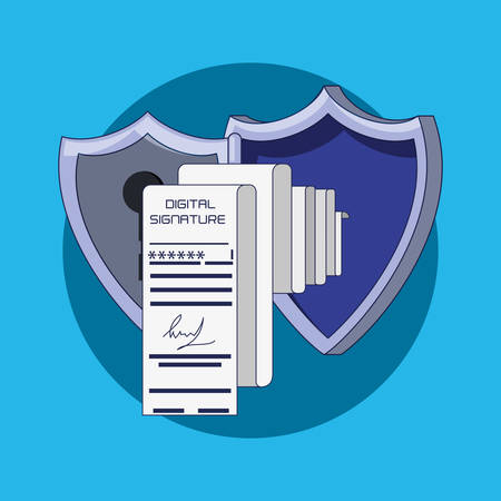 data security with shield vector illustration designのイラスト素材
