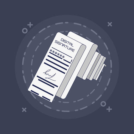data security with digital signature vector illustration designのイラスト素材