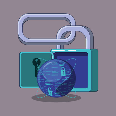 data security with padlock vector illustration designのイラスト素材