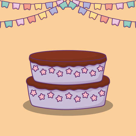 baby shower card with cake vector illustration designの写真素材