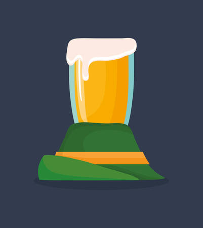 beer glass with geman hat vector illustration designのイラスト素材