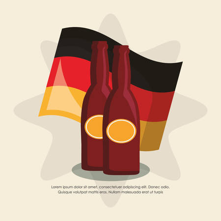 beer bottles with germnay flag vector illustration designのイラスト素材