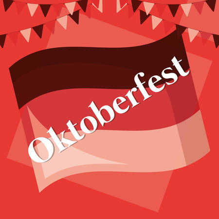 oktoberfest label with germany flag vector illustration designのイラスト素材