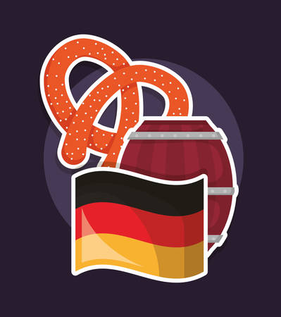 beer barrel wooden with germany flag vector illustration designのイラスト素材