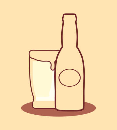 beer bottle beverage icon vector illustration designのイラスト素材