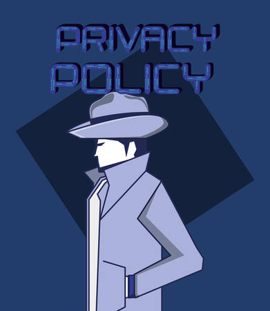 privacy policy design with detective icon over blue background, colorful design. vector illustrationのイラスト素材