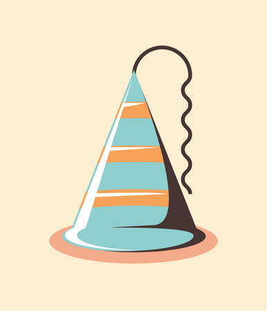 party hat icon over yellow background, colorful design. vector illustratinのイラスト素材