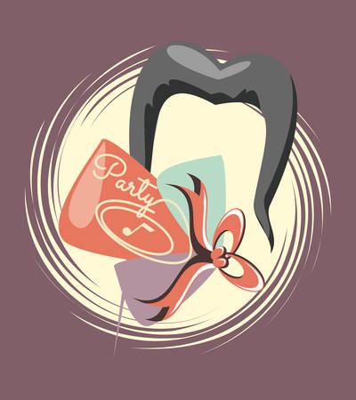 mustache party prop icon over purple background, colorful design. vector illustrtionのイラスト素材