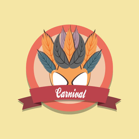 carnival mask decoration retro label vector illustrationのイラスト素材