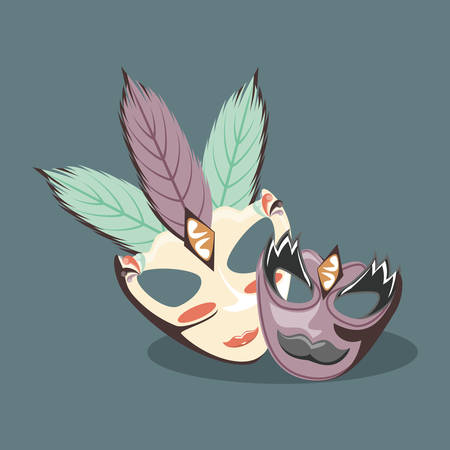 carnival masks icon over background, colorful design. vector illustrationのイラスト素材