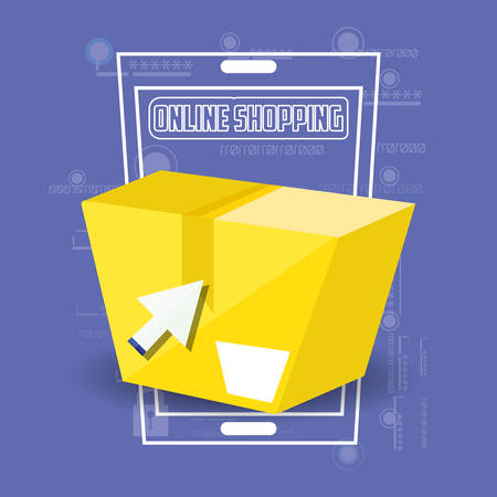 on line shopping with smartphone vector illustration designのイラスト素材