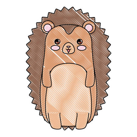 cute porcupine icon over white background, vector illustrationのイラスト素材