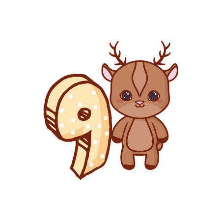 cute deer icon over background, vector illustrationのイラスト素材