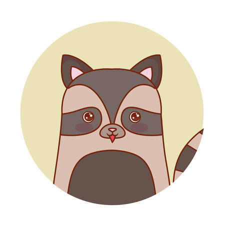 cute raccoon icon over white background, vector illustrationのイラスト素材