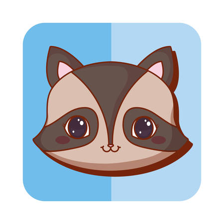 cute raccoon icon over background, vector illustrationのイラスト素材