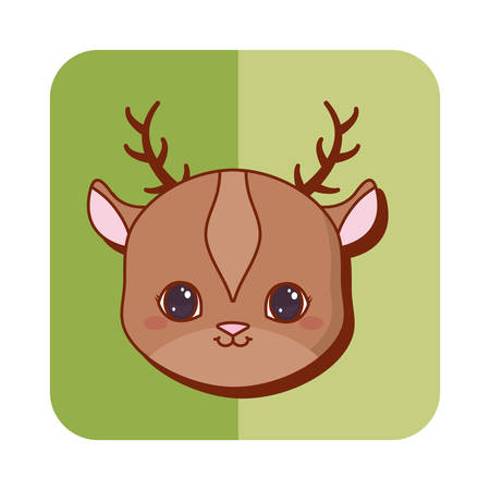 cute deer icon over background, vector illustrationのイラスト素材