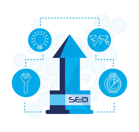 search engine optimization set icons vector illustration designのイラスト素材