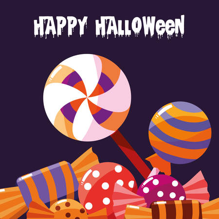 halloween set candies icons vector illustration designのイラスト素材