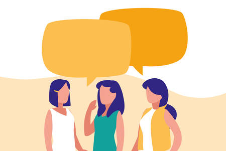 group of women talking characters vector illustration designのイラスト素材